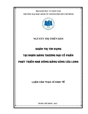 Luận văn thạc sĩ quản trị tín dụng tại ngân hàng thương mại cổ phần phát triển nhà đồng bằng sông cửu long