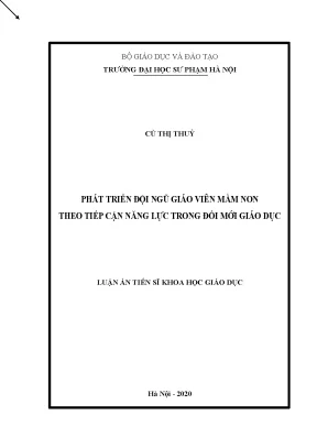 Luận án tiến sĩ phát triển đội ngũ giáo viên mầm non theo tiếp cận năng lực trong đổi mới giáo dục