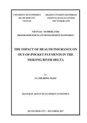 Luận văn thạc sĩ the impact of health insurance on out of pocket payments in the mekong river delta