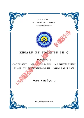Luận văn tốt nghiệp các nhân tố ảnh hưởng đến sự ổn định tài chính của hệ thống ngân hàng thương mại việt nam