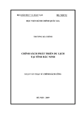 Luận văn thạc sĩ chính sách phát triển du lịch tại tỉnh bắc ninh