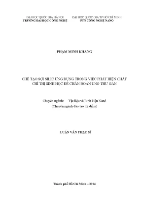 Luận văn thạc sĩ chế tạo sợi si ứng dụng trong việc phát hiện chất chỉ thị sinh học để chẩn đoán ung thư gan luận văn ths vật liệu và linh kiện nanô