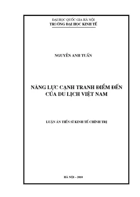 Luận án tiến sĩ năng lực cạnh tranh điểm đến của du lịch việt nam