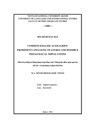 Luận văn thạc sĩ common english auxiliaries prominent linguistic features and possible pedagogical implications m a thesis linguistics 60 22 02 01