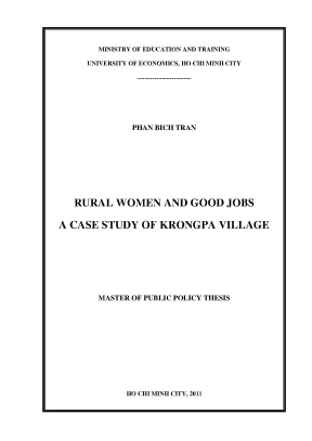 Luận văn thạc sĩ rural women and good jobs a case study of krongpa village luận văn thạc sĩ