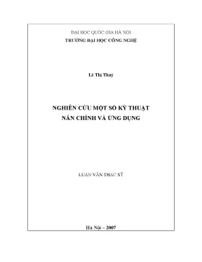 Luận văn thạc sĩ nghiên cứu một số kỹ thuật nắn chỉnh và ứng dụng luận văn ths công nghệ thông tin 1 01 10