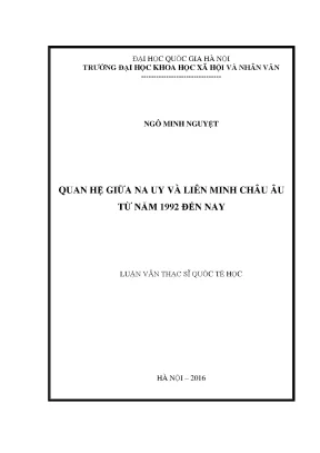 Luận văn thạc sĩ quan hệ giữa na uy và liên minh châu âu từ năm 1992 tới nay