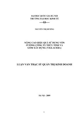 Luận văn thạc sĩ nâng cao hiệu quả sử dụng vốn ở tổng công ty thủy tinh và gốm xây dựng viglacera