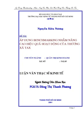 Luận văn thạc sĩ áp dụng benchmarking nhằm nâng cao hiệu quả hoạt động thương xá tax luận văn thạc sĩ
