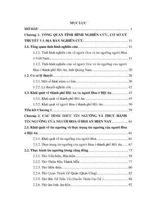 Luận án tín ngưỡng của người hoa ở thành phố hội an tỉnh quảng nam hiện nay