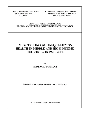 Luận văn thạc sĩ impact of income inequality on health from middle and high income countries in 1991 2010