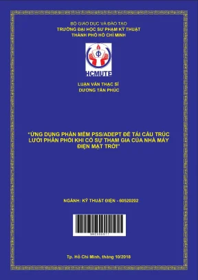 Luận văn thạc sĩ hcmute ứng dụng phần mềm pss adept để tái cấu trúc lưới phân phối khi có sự tham gia của nhà máy điện mặt trời