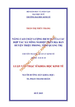 Luận văn thạc sĩ nâng cao chất lượng dịch vụ của các hợp tác xã nông nghiệp trên địa bàn huyện triệu phong tỉnh quảng trị