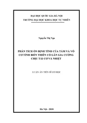 Luận án tiến sĩ phân tích ổn định tĩnh của tấm và vỏ cơ tính biến thiên có gân gia cường chịu tải cơ và nhiệt luận án ts khoa học vật rắn624401