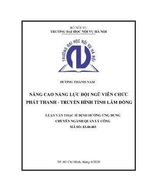 Luận văn thạc sĩ nâng cao năng lực đội ngũ viên chức phát thanh truyền hình tỉnh lâm đồng