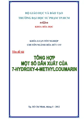 Luận văn thạc sĩ tổng hợp một số dẫn xuất của 7 hydroxy 4 methylcoumarin