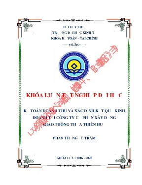 Luận văn tốt nghiệp kế toán doanh thu và xác định kết quả kinh doanh tại công ty cổ phần xây dựng giao thông thừa thiên huế