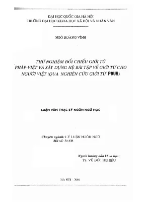 Luận văn thạc sĩ thử nghiệm đối chiếu giới từ pháp việt và xây dựng hệ bài tập về giới từ cho người việt qua nghiên cứu giới từ pour