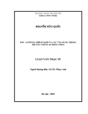 Luận văn thạc sĩ dãy antenna thích nghi và các ứng dụng trong truyền thông di động cdma
