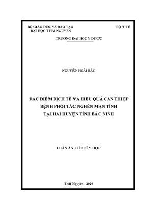 Luận án tiến sĩ đặc điểm dịch tễ và hiệu quả can thiệp bệnh phổi tắc nghẽn mạn tính tại hai huyện tỉnh bắc ninh