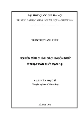Luận văn thạc sĩ nghiên cứu chính sách ngôn ngữ ở nhật bản thời cận đại