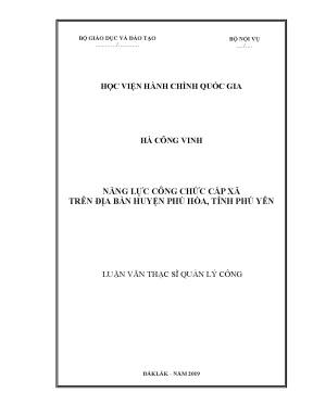 Luận văn thạc sĩ năng lực công chức cấp xã trên địa bàn huyện phú hòa tỉnh phú yên