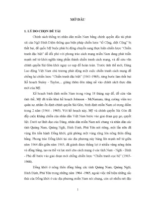 Luận án phong trào đồng khởi ở nông thôn đồng bằng các tỉnh quảng nam quảng ngãi bình định phú yên trong những năm 1964 1965