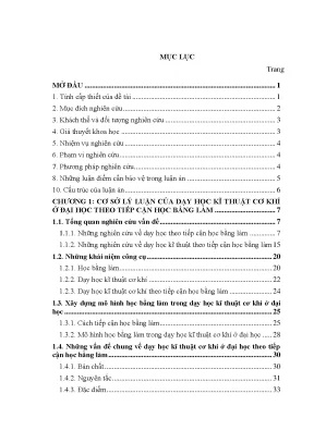 Luận án dạy học kĩ thuật cơ khí ở đại học theo tiếp cận học bằng là