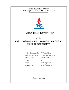 Luận văn tốt nghiệp phát triển dịch vụ logistics tại công ty tnhh quốc tế delta