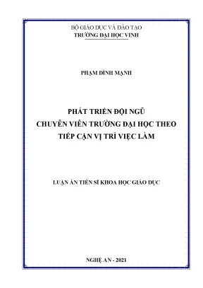Luận án tiến sĩ phát triển đội ngũ chuyên viên trường đại học theo tiếp cận vị trí việc làm