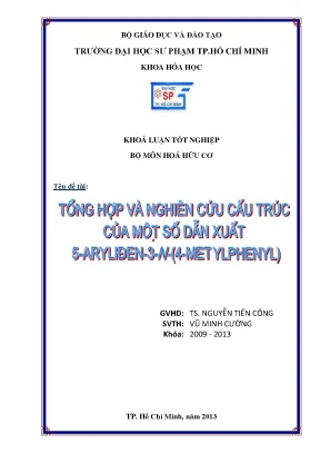 Luận văn thạc sĩ tổng hợp và nghiên cứu cấu trúc của một số dẫn xuất 5 aryliđen 3 n 4 metylphenyl