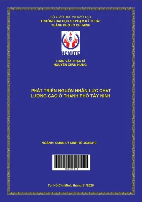 Luận văn thạc sĩ hcmute phát triển nguồn nhân lực chất lượng cao ở thành phố tây ninh