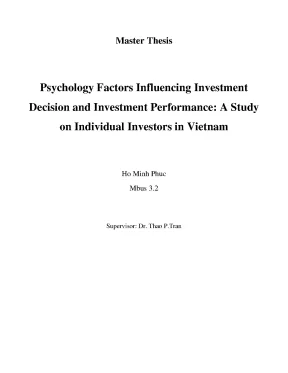 Luận văn thạc sĩ psychology factors influencing investment decision and investment performance a study on individual investors in vietnam