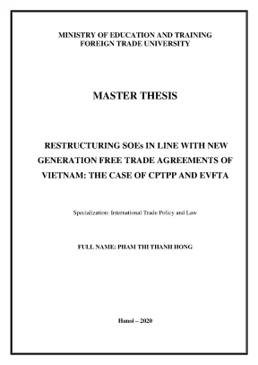Luận văn thạc sĩ restructuring soes in line with new generation free trade agreements of vietnam the case of cptpp and evfta