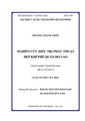 Luận án tiến sĩ nghiên cứu điều trị phẫu thuật hẹp khí phế quản do lao