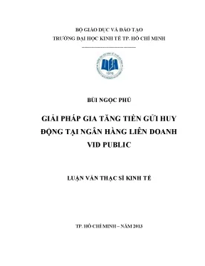 Luận văn thạc sĩ giải pháp gia tăng tiền gửi huy động tại ngân hàng liên doanh vid public