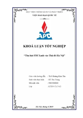 Luận văn tốt nghiệp thu hút fdi xanh vào thủ đô hà nội