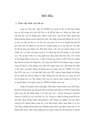 Luận án nghiên cứu giải pháp tích hợp hệ thống gnss ins trên thiết bị thông minh ứng dụng trong trắc địa bản đồ
