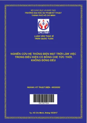 Luận văn thạc sĩ hcmute nghiên cứu hệ thống điện mặt trời làm việc trong điều kiện có bóng che tức thời không đồng đều