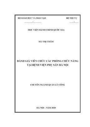Luận văn thạc sĩ đánh giá viên chức các phòng chức năng tại bệnh viện phụ sản hà nội