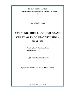 Luận văn thạc sĩ xây dựng chiến lược kinh doanh của công ty cổ phần vĩnh hoàn năm 2020