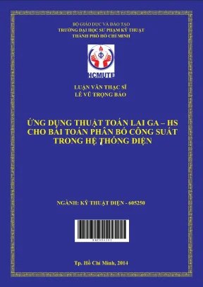 Luận văn thạc sĩ hcmute ứng dụng toán lai ga hs cho bài toán phân bố công suất trong hệ thống điện