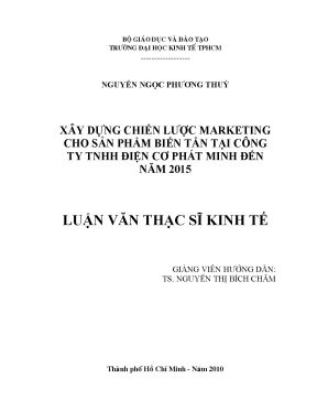 Luận văn thạc sĩ xây dựng chiến lược marketing cho sản phẩm biến tần tại công ty tnhh điện cơ phát minh đến năm 2015