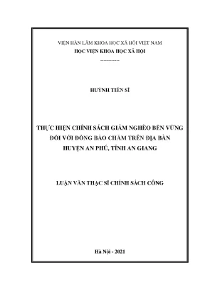 Luận văn thạc sĩ thực hiện chính sách giảm nghèo bền vững đối với đồng bào chăm trên địa bàn huyện an phú tỉnh an giang