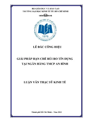 Luận văn thạc sĩ giải pháp hạn chế rủi ro tín dụng tại ngân hàng thương mại cổ phần an bình 002