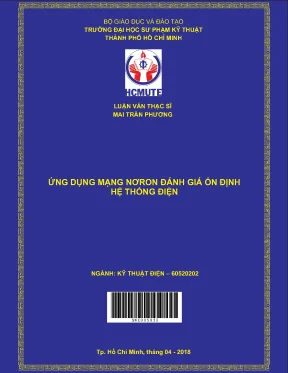 Luận văn thạc sĩ hcmute ứng dụng mạng nơron đánh giá ổn định hệ thống điện