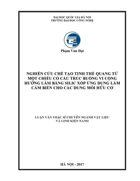 Luận văn thạc sĩ nghiên cứu chế tạo tinh thể quang tử một chiều có cấu trúc buồng vi cộng hưởng làm bằng silic xốp ứng dụng làm cảm biến cho các dung môi hữu cơ luận văn ths vật liệu và linh kiện nano