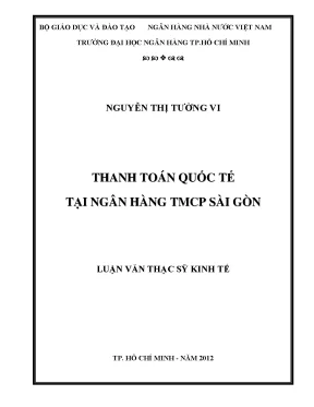 Luận văn thạc sĩ thanh toán quốc tế tại ngân hàng tmcp sài gòn