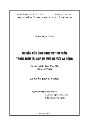 Luận án tiến sĩ nghiên cứu ứng dụng vạt cơ trán trong điều trị sụp mi mức độ vừa và nặng