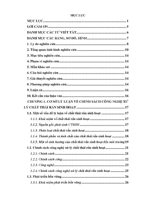 Luận văn thạc sĩ xây dựng chính sách công nghệ xử lý chất thải rắn sinh hoạt bằng lò đốt để bảo vệ và phát triển bền vững môi trường sinh thái ở khu vực nông thôn nghiên cứu trường hợp hải dương